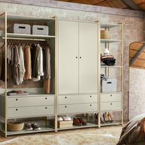Guarda-roupa Closet Casal com Cabideiros 2 Portas 6 Gavetas 232cm Guarda-roupa Closet Casal com Cabideiros 2 Portas 6 Gavetas 232cm