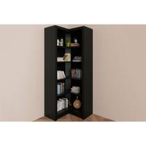 Guarda Roupa Closet Casal ME4132 de Canto c/ 4 Prateleiras Preto - Tecno Mobili