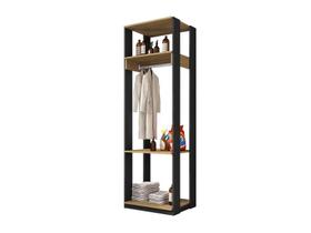 Guarda Roupa Closet Com Prateleiras Titan Preto/Freijó - Fdecor Guarda Roupa Closet Com Prateleiras Titan Preto/Freijó - Fdecor