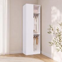 Guarda Roupa Closet de Canto Essenza sem Porta MDF Branco Luciane Móveis