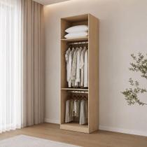 Guarda Roupa Closet Essenza sem Porta 2 Cabideiros MDF Carvalho Andorra Guarda Roupa Closet Essenza sem Porta 2 Cabideiros MDF Carvalho Andorra