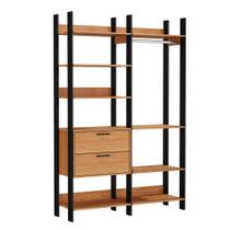 Guarda Roupa Closet Industrial 145cm 100% MDF TW403 Freijó/Preto Fosco - Pradel Guarda Roupa Closet Industrial 145cm 100% MDF TW403 Freijó/Preto Fosco - Pradel