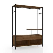 Guarda Roupa Closet Industrial 2 Gavetas Tóquio Preto/Demolição 119cm - Pallazio Guarda Roupa Closet Industrial 2 Gavetas Tóquio Preto/Demolição 119cm - Pallazio