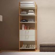 Guarda Roupa Closet Industrial Modulado 1 Peça 2 Gavetas 73,5cm 100% MDF Branco/Freijó/Off White
