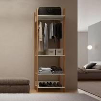 Guarda Roupa Closet Industrial Modulado 1 Peça 73,5cm 100% MDF Branco/Freijó/Off White Guarda Roupa Closet Industrial Modulado 1 Peça 73,5cm 100% MDF Branco/Freijó/Off White