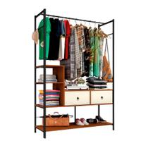 Guarda Roupa Closet Industrial Modulado Canela Off White Guarda Roupa Closet Industrial Modulado Canela Off White