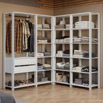 Guarda-roupa Closet Modulado 2 Gavetas 247 Cm Valencia Madesa Branco