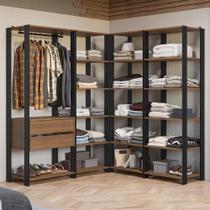 Guarda-Roupa Closet Modulado 2 Gavetas 247 cm Valencia Madesa Guarda-Roupa Closet Modulado 2 Gavetas 247 cm Valencia Madesa