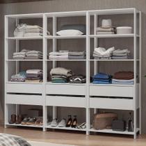 Guarda-Roupa Closet Modulado 6 Gavetas 210 cm Branco Valencia Madesa