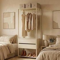 Guarda-Roupa Closet Modulado 70cm Cabideiro e 2 Gavetas Siena Yescasa Bege/Off White Guarda-Roupa Closet Modulado 70cm Cabideiro e 2 Gavetas Siena Yescasa Bege/Off White