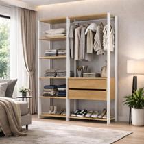 Guarda-Roupa Closet Modulado Arizona 2 Gavetas 135cm Multimóveis MP4783