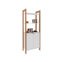 Guarda Roupa Closet Modulado AZ1009 c/ 2 Portas e 2 Prateleiras cor Amêndoa/Branco - Tecno Mobili