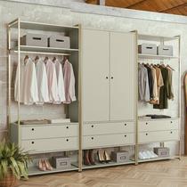 Guarda-roupa Closet Modulado Casal 6 Gavet 3 Cabideiros Estrutura Metalica 250cm