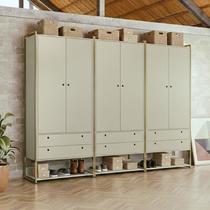 Guarda Roupa Closet Modulado Casal 6 Gavetas 3 Cabideiros Estrutura Metalica 250cm Olivar Cinza/Off Guarda Roupa Closet Modulado Casal 6 Gavetas 3 Cabideiros Estrutura Metalica 250cm Olivar Cinza/Off