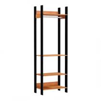 Guarda-Roupa Closet Modulado Lille Freijó e Preto Guarda-Roupa Closet Modulado Lille Freijó e Preto