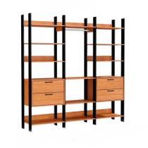 Guarda-Roupa Closet Modulado Lille I 4 GV Freijó e Preto Guarda-Roupa Closet Modulado Lille I 4 GV Freijó e Preto