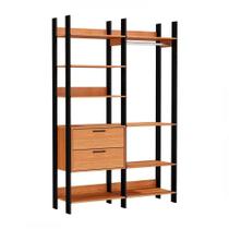 Guarda-Roupa Closet Modulado Lille II 2 GV Freijó e Preto