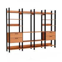 Guarda-Roupa Closet Modulado Lille II 4 GV Freijó e Preto Guarda-Roupa Closet Modulado Lille II 4 GV Freijó e Preto