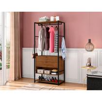Guarda-Roupa Closet Modulado Lyon 2 GV Preto e Demolição
