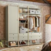 Guarda Roupa Closet Modulado solteiro 1 Porta 6 Gavetas 197cm - Estrutura metálica Moderna Guarda Roupa Closet Modulado solteiro 1 Porta 6 Gavetas 197cm - Estrutura metálica Moderna