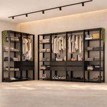 Guarda-Roupa Closet Modulado Texas 6 Gavetas 405cm Multimóveis MP4788 Guarda-Roupa Closet Modulado Texas 6 Gavetas 405cm Multimóveis MP4788