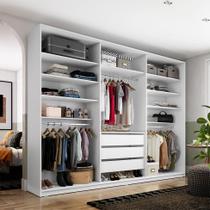 Guarda-Roupa Closet Monreale 100 % MDF 3 Gavetas Branco 237 cm Guarda-Roupa Closet Monreale 100 % MDF 3 Gavetas Branco 237 cm