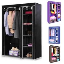 Guarda Roupa Closet Portatil Prateleiras Suporte Organizador Sapatos Bolsa Lencol Toalha Compacto Cor:Cinza