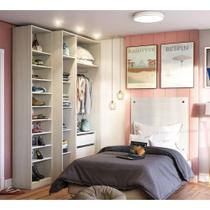Guarda Roupa Closet sem Portas 4 Peças, 3 Gavetas, Sapateira e Cabeceira 94cm Prime Luciane Móveis Guarda Roupa Closet sem Portas 4 Peças, 3 Gavetas, Sapateira e Cabeceira 94cm Prime Luciane Móveis