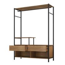 Guarda Roupa Closet Solteiro Barcelona Preto Demolição - Artefamol