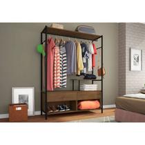 Guarda Roupa Closet Solteiro Barcelona Preto/demolição - Artefamol Guarda Roupa Closet Solteiro Barcelona Preto/demolição - Artefamol