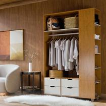 Guarda Roupa Closet Solteiro Com 4 Gavetas E 6 Nichos Smart