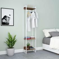 Guarda-Roupa Closet Studio Nogal e Branco 187x45 cm - Modern