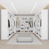 Guarda Roupa Closet Triplo NT6060 MDF Branco Amoudi Móveis