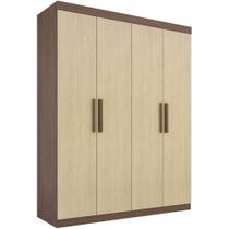 Guarda Roupa Colibri Castanho Linho 4 Portas 3 Gavetas DDoro