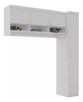 Guarda Roupa Com 1 Porta e Aéreo Suspenso Branco Para Quarto Ou Lavanderia Multiuso - Móveis Leartam