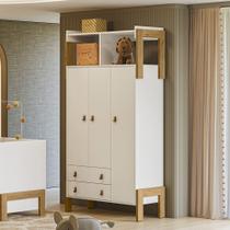 Guarda-roupa Com 3 Portas 2 Gavetas e Nicho Fantasia Branco