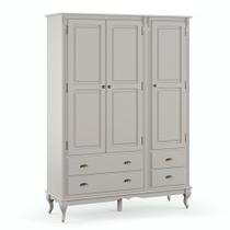 Guarda-Roupa com 3 Portas e 4 Gavetas de Madeira Hannover - M560825 Guarda-Roupa com 3 Portas e 4 Gavetas de Madeira Hannover - M560825