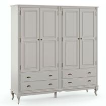 Guarda-Roupa com 4 Portas e 4 Gavetas de Madeira Hannover - M560826 Guarda-Roupa com 4 Portas e 4 Gavetas de Madeira Hannover - M560826