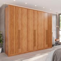 Guarda-Roupa com 6 Portas e 6 Gavetas Ripado MDF Anápolis Marrom/Cinamomo Guarda-Roupa com 6 Portas e 6 Gavetas Ripado MDF Anápolis Marrom/Cinamomo