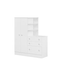 Guarda Roupa com Cômoda Doce Sonho 4070 Branco - Móveis Leartam
