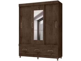 Guarda-roupa com Espelho 3 Portas - de Correr 3 Gavetas Araplac E20033 Cairo Guarda-roupa com Espelho 3 Portas - de Correr 3 Gavetas Araplac E20033 Cairo