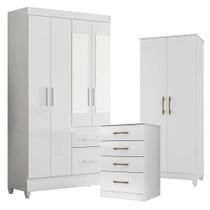 Guarda Roupa Com Espelho Infantil Madri Com Cômoda Ms913 E Armário Multiuso Jade Branco Brilho - Moval Guarda Roupa Com Espelho Infantil Madri Com Cômoda Ms913 E Armário Multiuso Jade Branco Brilho - Moval