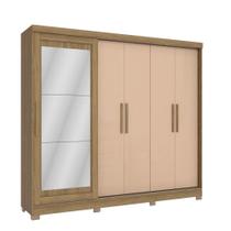 Guarda-roupa com Espelho Kappesberg 5 Portas Marrom Bege Guarda-roupa com Espelho Kappesberg 5 Portas Marrom Bege