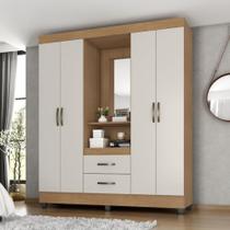 Guarda Roupa com Espelho Monteiro Nature Off White Guarda Roupa com Espelho Monteiro Nature Off White