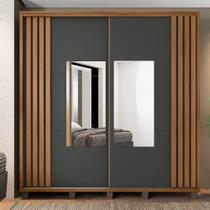 Guarda Roupa com Espelho Treviso Cinamomo Grafite