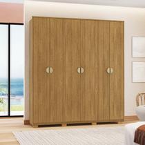 Guarda-Roupa com Maleiro interno 6 Portas 4 Gavetas Noronha Nature 100% MDF - Vila Rica