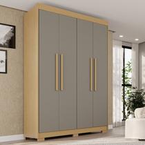 Guarda-Roupa com Pés 4 Portas 3 Gavetas 100% MDF Veneza Cinza/Jequitibá/Granizo Guarda-Roupa com Pés 4 Portas 3 Gavetas 100% MDF Veneza Cinza/Jequitibá/Granizo