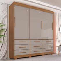 Guarda-roupa com Pés Casal 3 Portas 9 Gavetas Luana - Sallêto Móveis