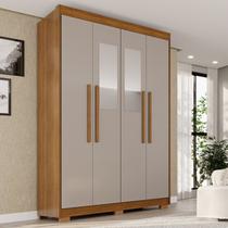 Guarda-roupa com Pés e Espelho 4 Portas 3 Gavetas 100% Mdf Veneza Guarda-roupa com Pés e Espelho 4 Portas 3 Gavetas 100% Mdf Veneza