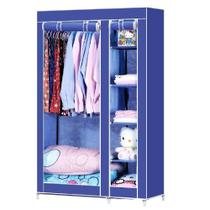 Guarda roupa com prateleiras organizador compacto portatil arara de roupas cabideiro